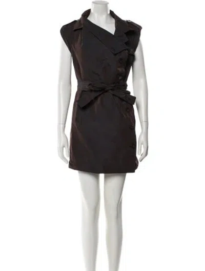 Pre-owned Allsaints V-neck Mini Dress In Gray