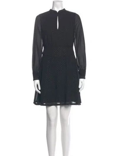 Pre-owned Allsaints V-neck Mini Dress In Gray