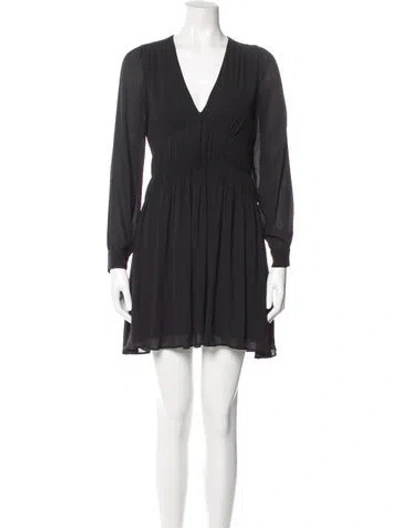 Pre-owned Allsaints V-neck Mini Dress In Gray