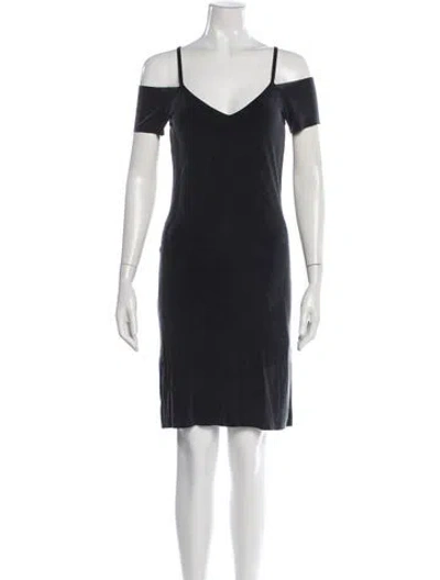 Pre-owned Allsaints V-neck Mini Dress In Gray