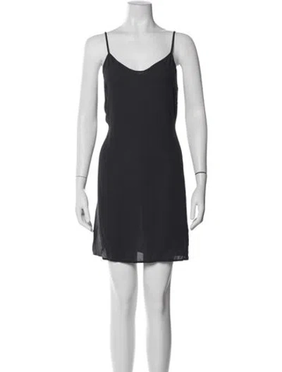 Pre-owned Allsaints V-neck Mini Dress In Gray
