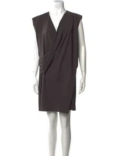 Pre-owned Allsaints V-neck Mini Dress In Green