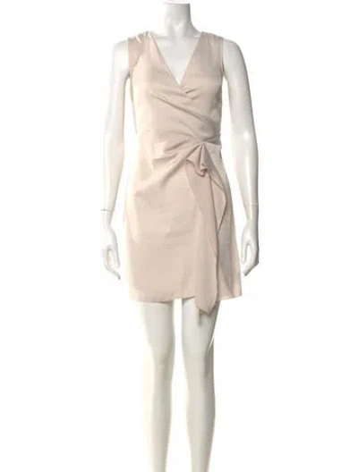 Pre-owned Allsaints V-neck Mini Dress In Neutral