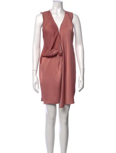 Pre-owned Allsaints V-neck Mini Dress In Pink