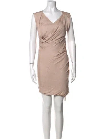 Pre-owned Allsaints V-neck Mini Dress In Pink