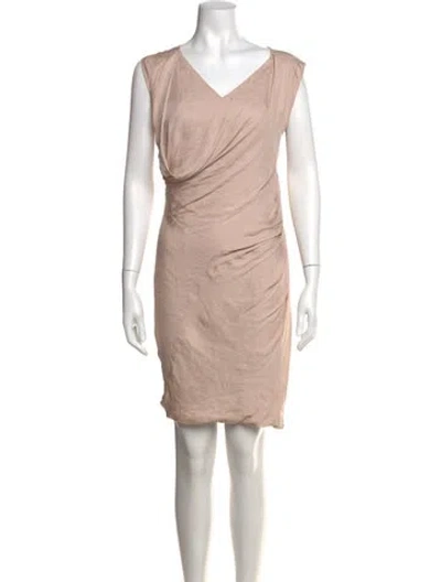 Pre-owned Allsaints V-neck Mini Dress In Pink