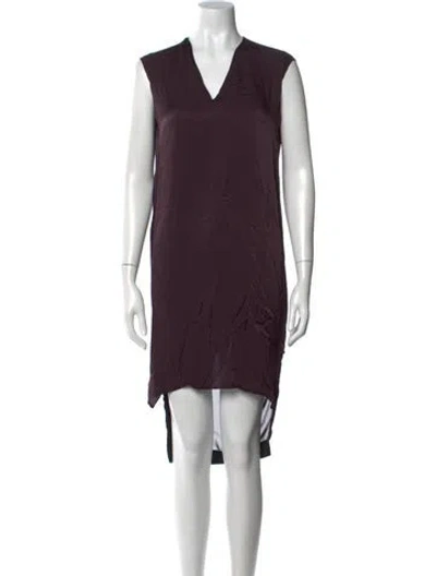 Pre-owned Allsaints V-neck Mini Dress In Purple