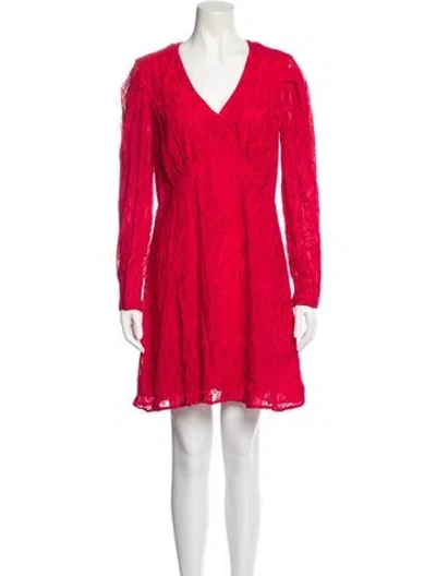 Pre-owned Allsaints V-neck Mini Dress In Red