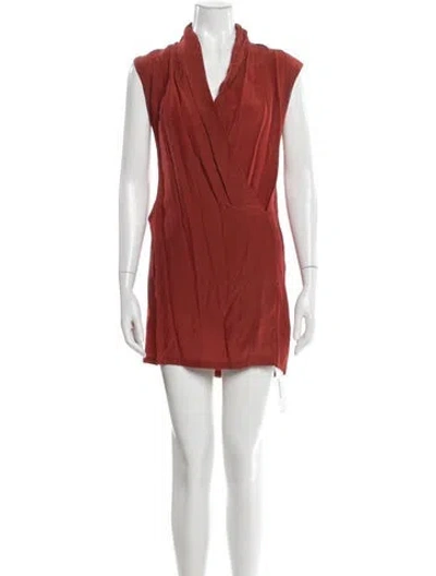 Pre-owned Allsaints V-neck Mini Dress In Red