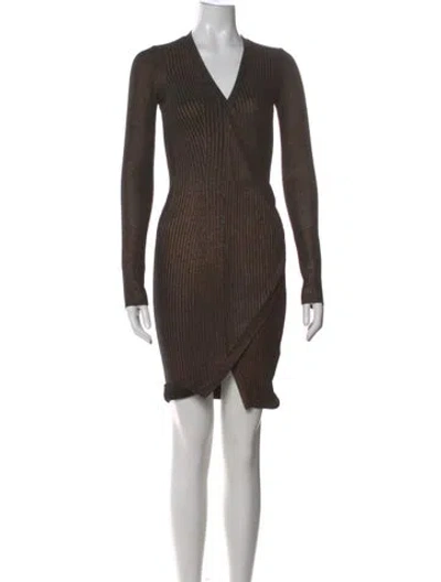 Pre-owned Allsaints V-neck Mini Dress In Silver