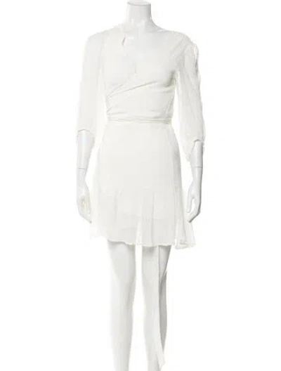 Pre-owned Allsaints V-neck Mini Dress In White