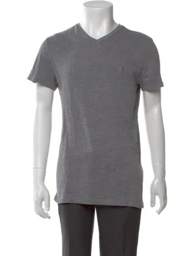 Pre-owned Allsaints V-neck Short Sleeve T-shirt In Gray