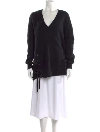 Pre-owned Allsaints V-neck Sweater In Black