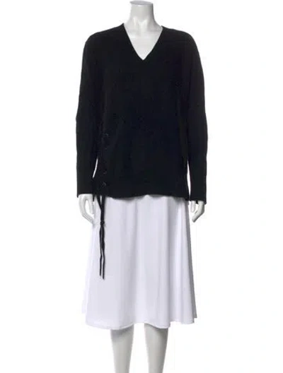 Pre-owned Allsaints V-neck Sweater In Black