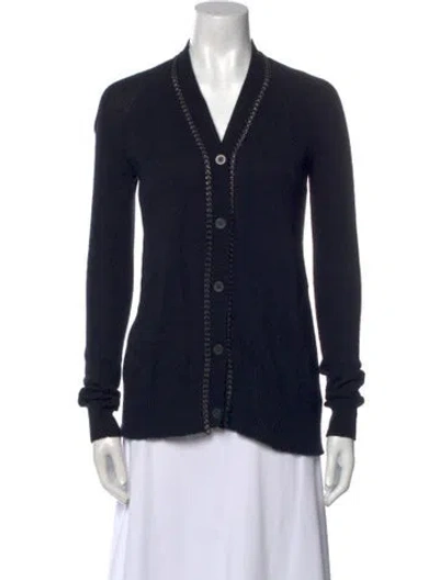 Pre-owned Allsaints V-neck Sweater In Blue