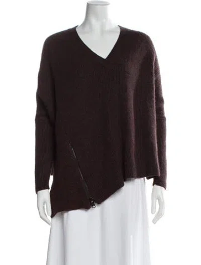 Pre-owned Allsaints V-neck Sweater In Brown