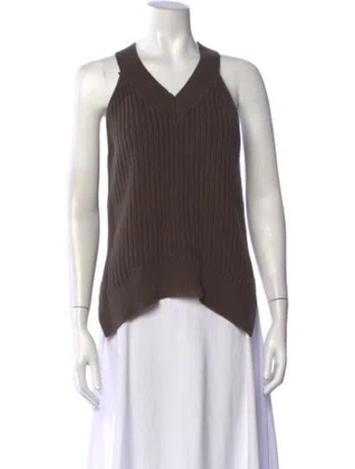 Pre-owned Allsaints V-neck Sweater In Brown