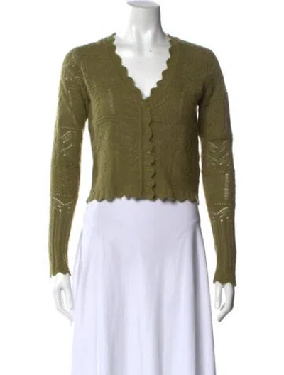 Pre-owned Allsaints V-neck Sweater In Green