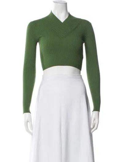 Pre-owned Allsaints V-neck Sweater In Green