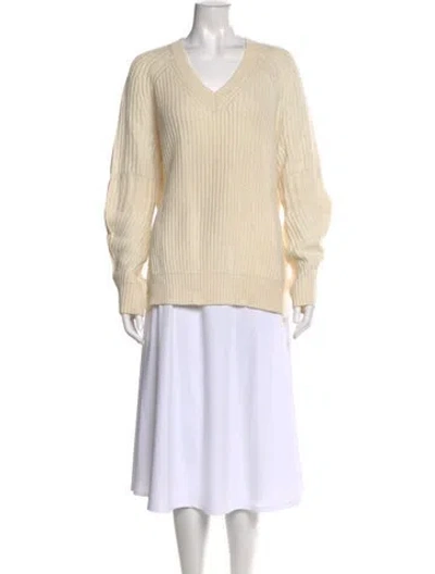 Pre-owned Allsaints V-neck Sweater In Neutral