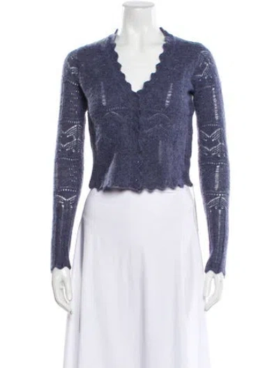 Pre-owned Allsaints V-neck Sweater W/ Tags In Blue