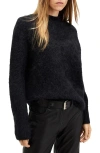 Allsaints Vortex V-neck Relaxed Fit Sweater In Black