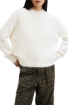 Allsaints Vortex V-neck Relaxed Fit Sweater In Chalk White