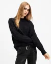 Allsaints Vortex V-neck Relaxed Fit Sweater In Black