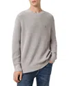 Allsaints Waffle Crewneck Sweater In Gray
