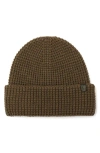 Allsaints Waffle Knit Beanie In Green