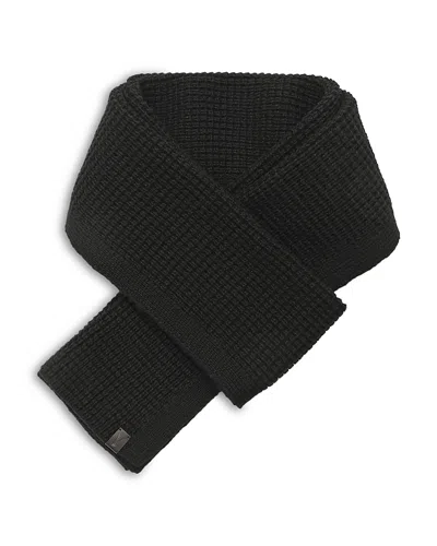 Allsaints Waffle Stitch Scarf In Black