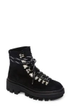 Allsaints Wanda Genuine Shearling Lug Sole Combat Boot