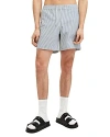 Allsaints Warden Elasticated-waist Striped Woven Swim In White Grey