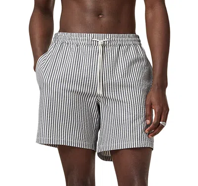 ALLSAINTS WARDEN SEERSUCKER STRIPED REGULAR FIT SWIM TRUNKS