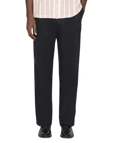 Allsaints Ware Pleated Straight Leg Pants In Black