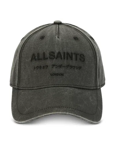 Allsaints Washed Underground Baseball Cap In Gray