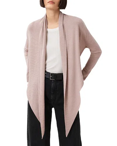 Allsaints Wasson Pirate Wool Cardigan In Pink