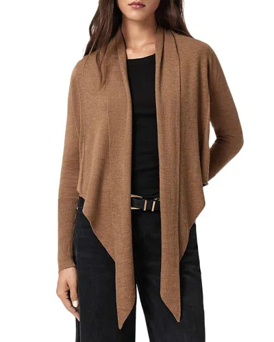 Allsaints Wool Wasson Pirate Lightweight Cardigan In Brown