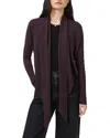 Allsaints Wasson Pirate Wool Cardigan In Purple