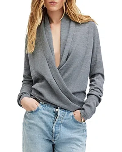 Allsaints Wasson Pirate Lightweight Cardigan In Grey