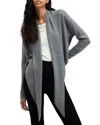 Allsaints Wasson Pirate Wrap Merino Wool Cardigan In Grey Marl