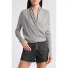 Allsaints Wasson Rib Open Front Wool Cardigan In Ultimate Grey