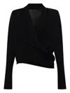 Allsaints Pirate Wrap-over Recycled Cashmere-blend Cardigan In Black
