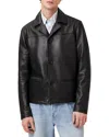 Allsaints Watts Cropped Leather Blazer In Black