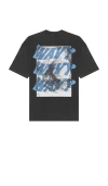 Allsaints Wavy Oversized Crew Neck T-shirt In Black