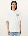 Allsaints Wavy Oversized Crew Neck T-shirt In Chalk White