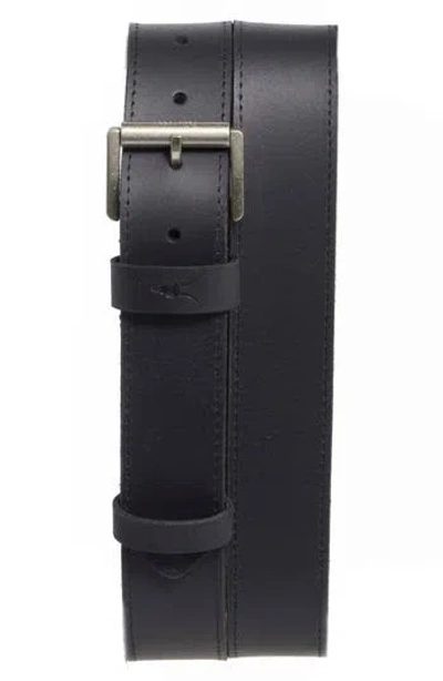 Allsaints Waxy Leather Belt In Purple