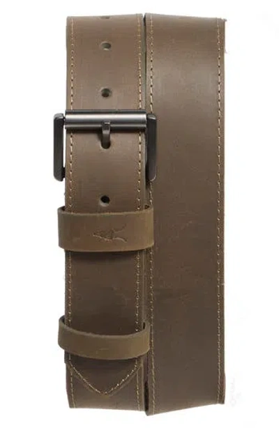 Allsaints Waxy Leather Belt In Red