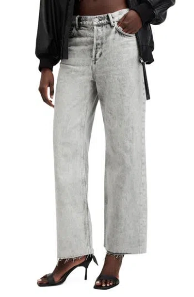 Allsaints Wendel Raw Hem Ankle Straight Leg Jeans In Gray