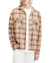 Allsaints Wendel Checked Relaxed Fit Shirt In Bramble Pink